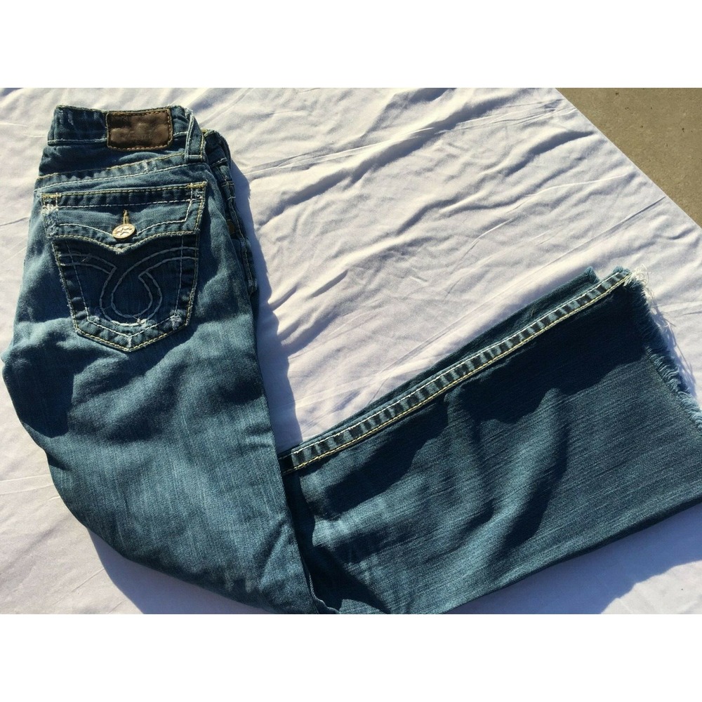 Big Star Womens Jeans Sz 25R Liv 25x27 Factory Distressed‎ Flapped Pockets USA